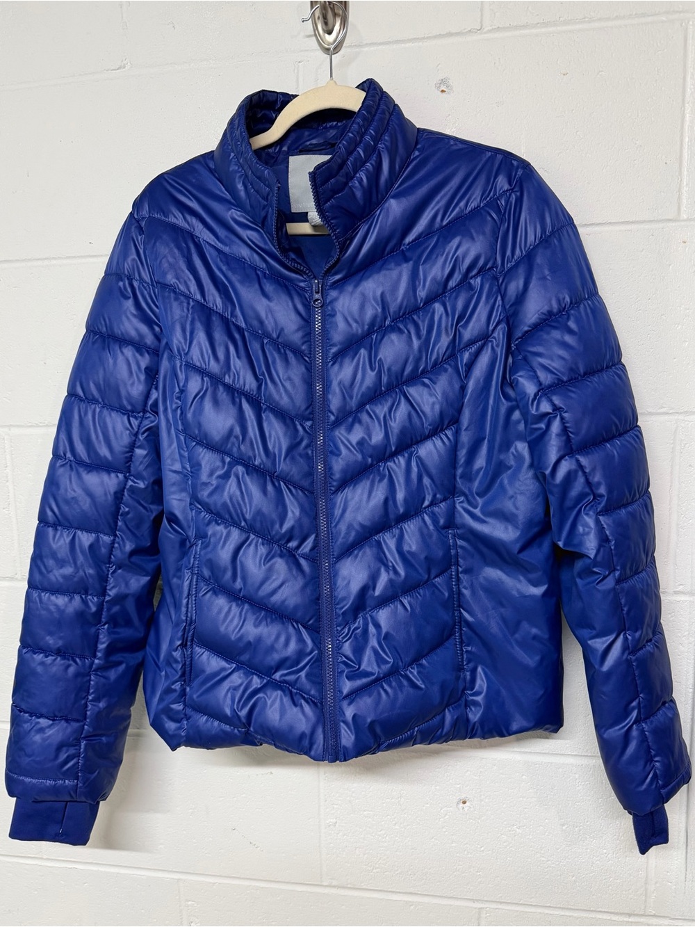 Aeropostale Sapphire Blue Chevron Quilted Puffer Jacket